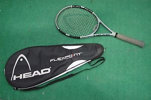 HEAD  FLEXPOINT 6 LIQUIDMETAL TENNIS RACKET WITH MATCHING CASE BLACK AND GREY
