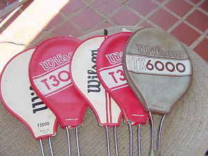 5 Vintage Wilson Metal Tennis Racquets TX 6000 and others Decor Man Cave asis