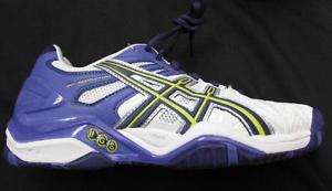 ASICS womens sz 7 Gel Resolution 5 white purple yellow tennis shoes NEW