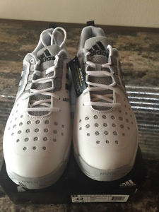 NEW adidas Barricade Classic Bounce White/Black Men's Shoes, size 12