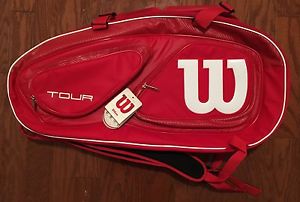 New Wilson Tour V Red 15 Pack Tennis Bag