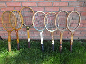 VINTAGE Wood Tennis Rackets Lot of 7 Corsair Spalding Sears  Wilson  Vim Etc