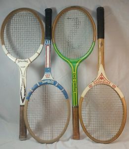 Vtg Wood Tennis Racket Lot Spalding Wilson Windsor Chris Evert Rosie Casals