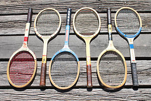 vintage lot 6 wooden tennis racquets Billy Jean Wilson wood Spalding club racket