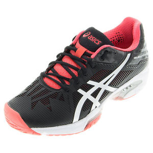 ASICS Women's Gel-Solution Speed 3 Tennis Shoe Black/Silver/Diva Pink  Size US 8