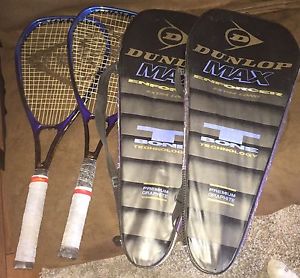 2 Tennis Racquets - Dunlop Max Enforcer T Bone Graphite with cases - Used