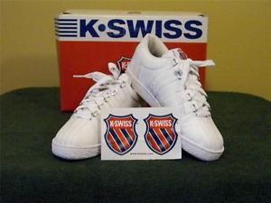 K SWISS Tennis Shoes Classic Varsity Low White WIDE 4 EE  NEW with BOX