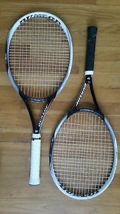 Dunlop Biomimetic M6.0 hybrid strings tennis racquet lot of 2 - 4 1/4 grip