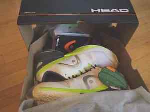 *NEW 2016 HEAD NITRO PRO White/Neon Yellow sz 9.5 Tennis Shoes FREE SHIPPING! NR