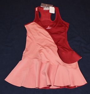 New $120 ADIDAS TENNIS DRESS Medium M Barricade Red Pink skirt STELLA McCARTNEY