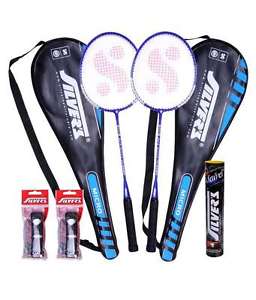 Silver Micro Badminton Racket Combo (2 Racket) With Cover + 1 Marval Shuttlecock