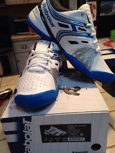 BABOLAT V-Pro All Court Tennis Shoes Sz 11 White Blue Gray New In Box
