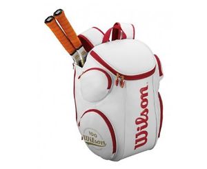 Wilson 100 Year Tour L Tennis Backpack White and Red