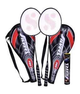 Silver Pro 170 Badminton Racket With 3/4 Cover ( 2 Racket ) , 1 Marvel Shuttleco