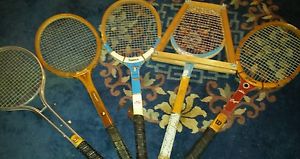 Lot 5  vintage  tennis rackets raquets Bancroft Wilson Monarch Slazenger fsg