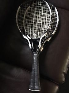 HEAD Metallix 6 Flexpoint Oversize 2 Tennis Rackets (1 pair) Silver/Black 4 3/8
