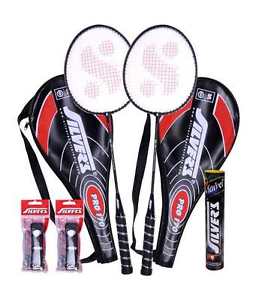 Silver Pro 170 Badminton Racket Combo - 2 Racket 1 Box Shuttelcock 1 Pvc Grip 2