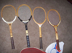 ORIGINAL  Laminated Wood Tennis Rackets w/Original String --(4) DISPLAY  PIECES