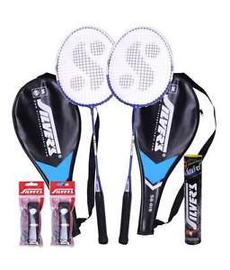 Silver's SB-818 Gutted Badminton Kit (2 Racquet) 3/4 Full Cover+2 PVC+1 Marvel