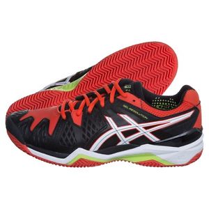 Asics Gel- Resolution 6 Men's Tennis Shoes, Size 9, Black/White/Orange