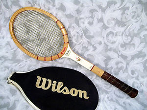Vtg 1950's to 60's WILSON Jack Kramer AUTOGRAPH Wooden Tennis Racket Black Cover