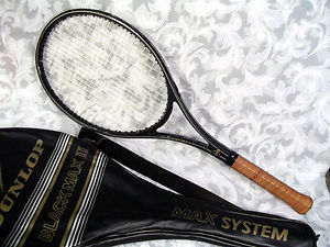 Vtg 1980's Dunlop Black Max II Graphite Tennis Racket 4 1/8" West Germany
