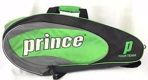 Prince Tour Team Green Tennis Racquet Bag Holds 6 Thermal Lining Footwear Pocket