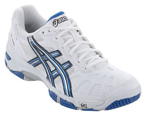 Asics Gel Game 4 Men's Tennis  SZ 9.5   White/Royal Blue /Silver UPC E306Y 0142