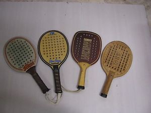 MARCRAFT PADDLEBALL (4) RACQUETS TOTAL (2)FIBERGLASS  (2) WOOD LOOK!!!