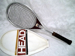 Vtg 1980s HEAD EDGE Aluminum Tennis Racket w/ Original Cover