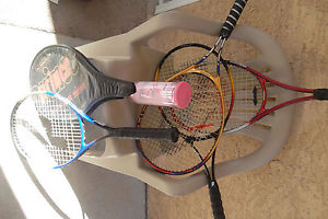 Lot of 4 Prince / Wilson / Fusion / Head Tennis Racquets and Ball with 1 Case