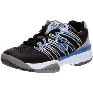 K-SWISS Mens Bigshot Tennis Shoe,Charcoal/Black/Brilliant Blue,8 M