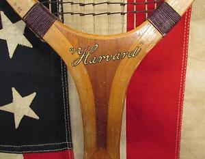 Vintage Harvard Antique Wood Tennis Racquet Bevel Fantail Grip Ladies Choice