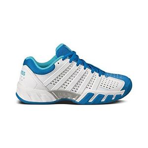 K-Swiss Bigshot Light 2.5 Lightweight Tennis Sneaker Shoe - White/Blue Button -