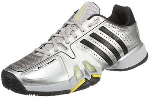 NIB Adidas Adipower Barricade Metallic Silver Tennis Shoes G64768 Size 9.5 RARE