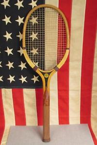 Vintage Broadway Racket Antique Wood Tennis Racquet Pawtucket,R.I. Great Display