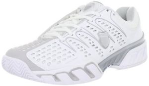 K-SWISS Womens BigshotII Tennis Shoe, White/Gull Grey, 5.5 M US