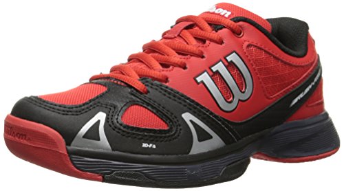 Wilson Rush Pro JR Tennis Shoe Little Kid/Big Kid, Wilson Red/Black/Coal, 3.5 M