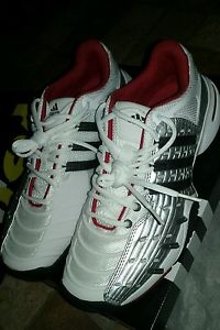 ADIDAS Men`s Barricade V Classic Tennis Shoes White and Night Metallic