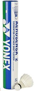 Yonex Aerosensa 2 Shuttlecocks, Pack of 12 (White)