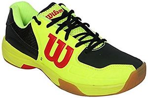 Wilson Mens Recon Racquetball Shoe, Fluorescent Yellow/Black/Red, 7 M US
