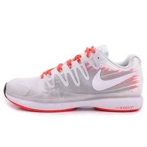 NIB Nike Federer ZOOM VAPOR 9.5 TOUR Lt Grey/White-Laser Crimson 631458-001 Sz 8