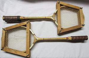 VINTAGE SPORTCRAFT SILVERWING TENNIS RACQUETS RACKETS W/ RACQUET PRESS HOLDERS