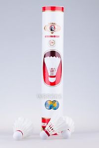Gajahmada 12x White Goose Feather Shuttlecocks Birdies Badminton Ball Game