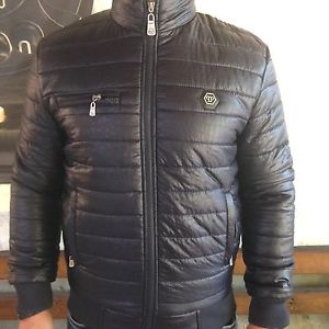 New Philipp Plein Winter Men's Jacket Fashion Jacket Size:L Men's Clothing Navy