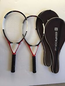Wilson nCODE nRAGE Tennis Rackets Oversized with Case ~ A Pair ~ Used