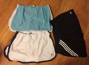 Lot Of 3 Nike Adidas Women's Tennis/Running Skirt/Shorts Size L