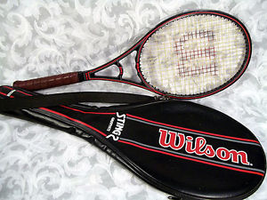 Vintage WILSON STING 2 MIDSIZE GRAPHITE Tennis Racket with Cover 4 1/4" Item #2