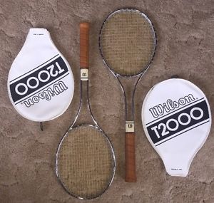 2- Vtg Wilson T2000 Steel Tennis Racquets Racket 4 1/2 - Played by Jimmy Connors