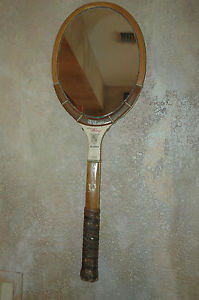 WILSON BILLY JEAN KING WOODEN TENNIS RACQUET RACKET MIRROR